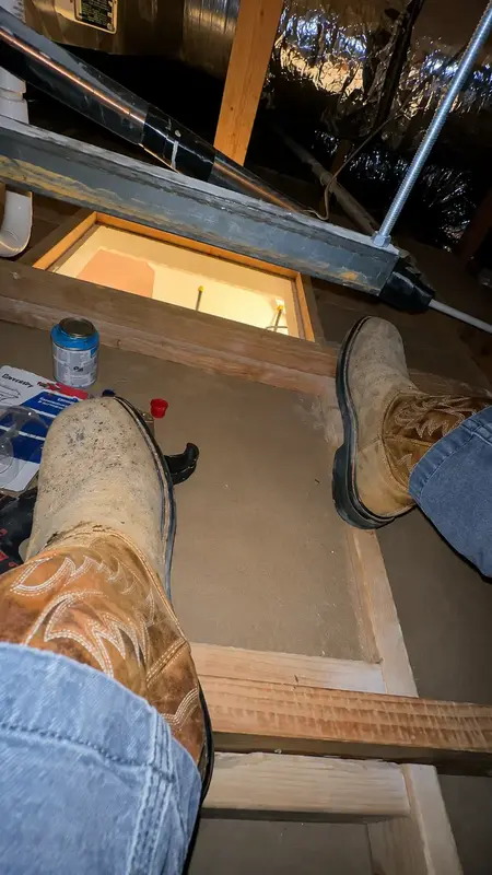 Attic access for a furnace installation in St. George, UT