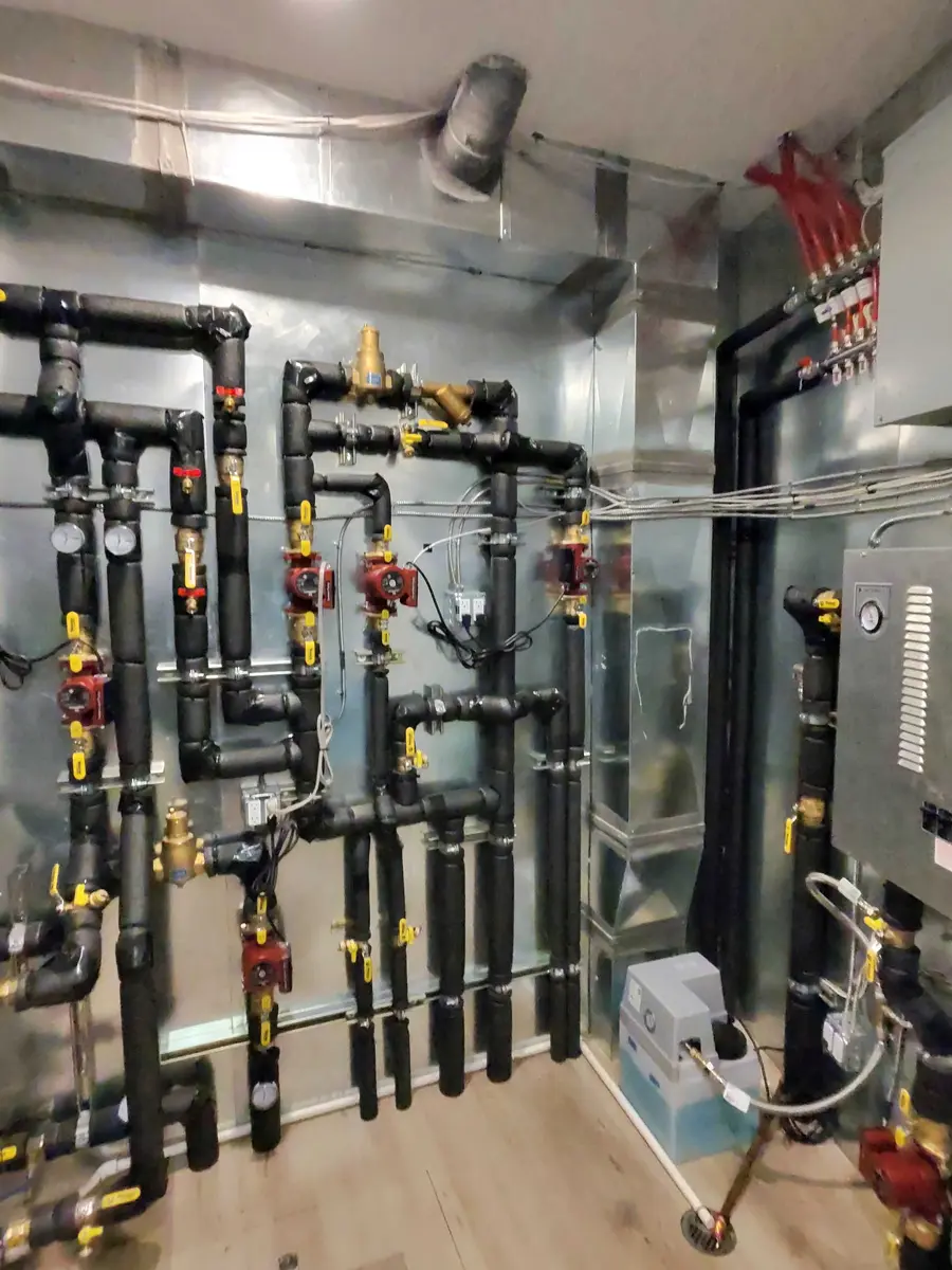 Commercial hydronic mechanical room installation in St. George, UT