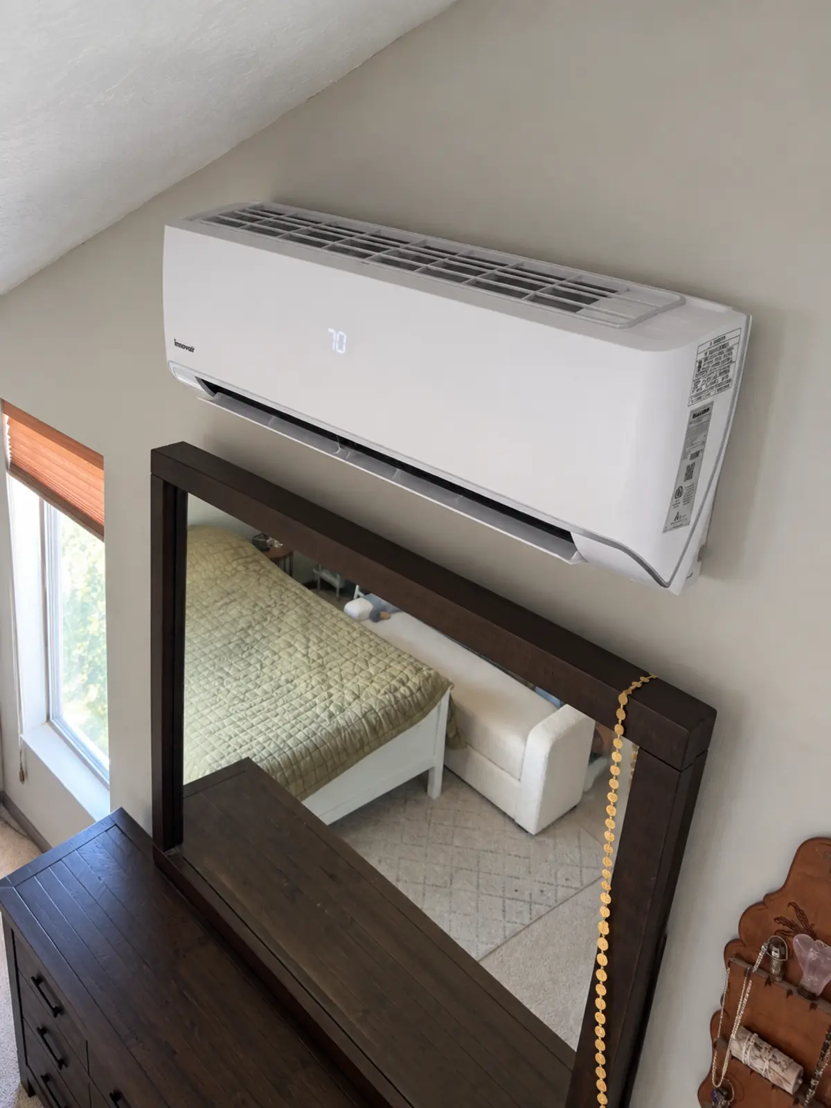 Ductless mini split indoor unit close up in St. George, UT