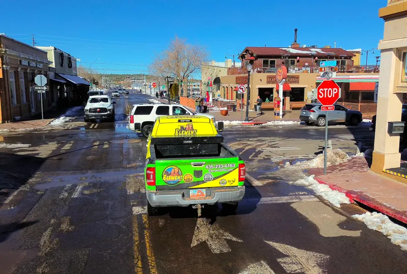 Element Plumbing, Heating & Air truck responding to an emergency in St. George, UT