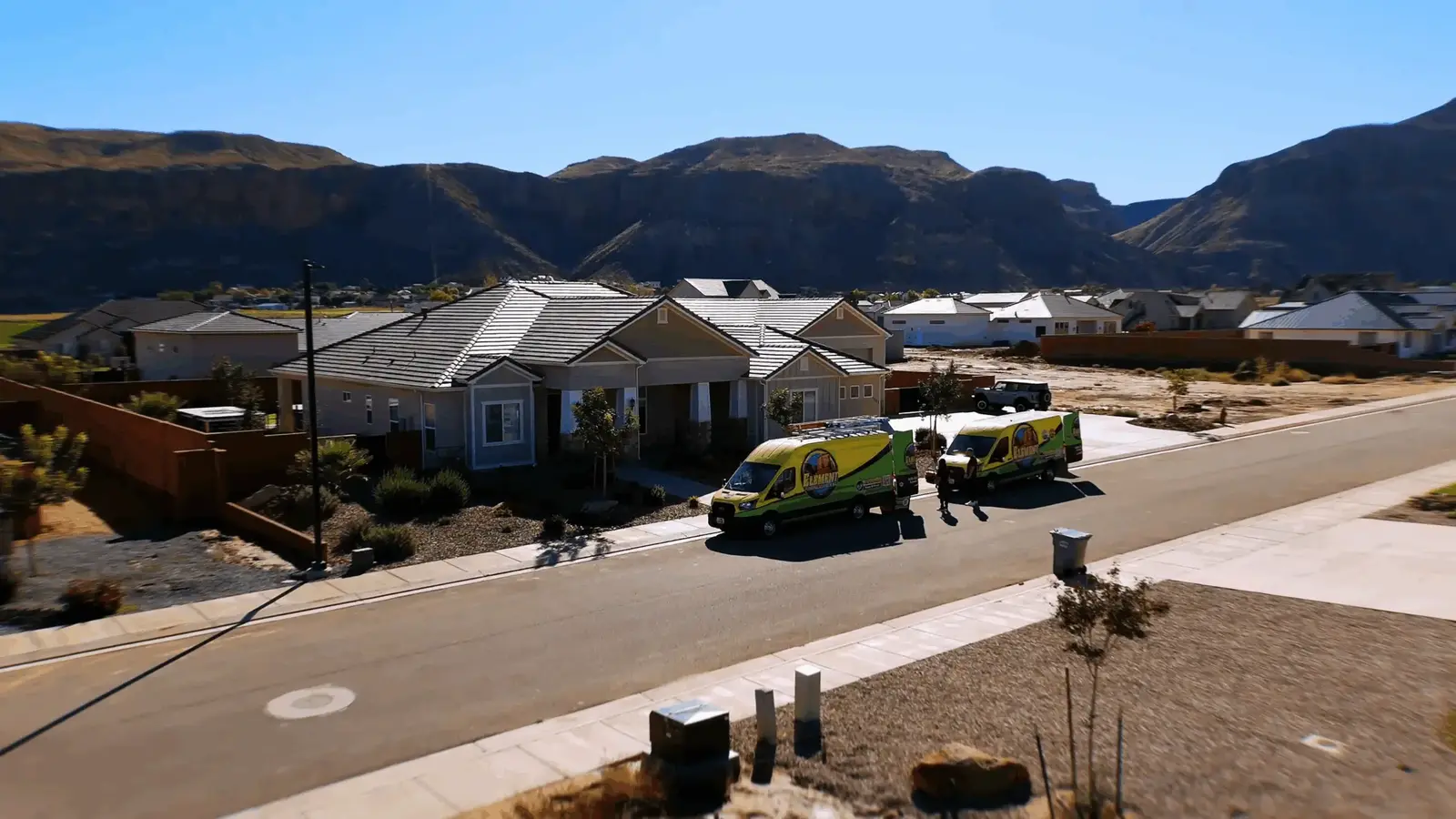Element service vans and technicians in st george residential neighborhood in St. George, UT