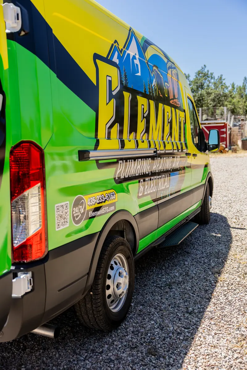 Rear of an Element service van in St. George, UT