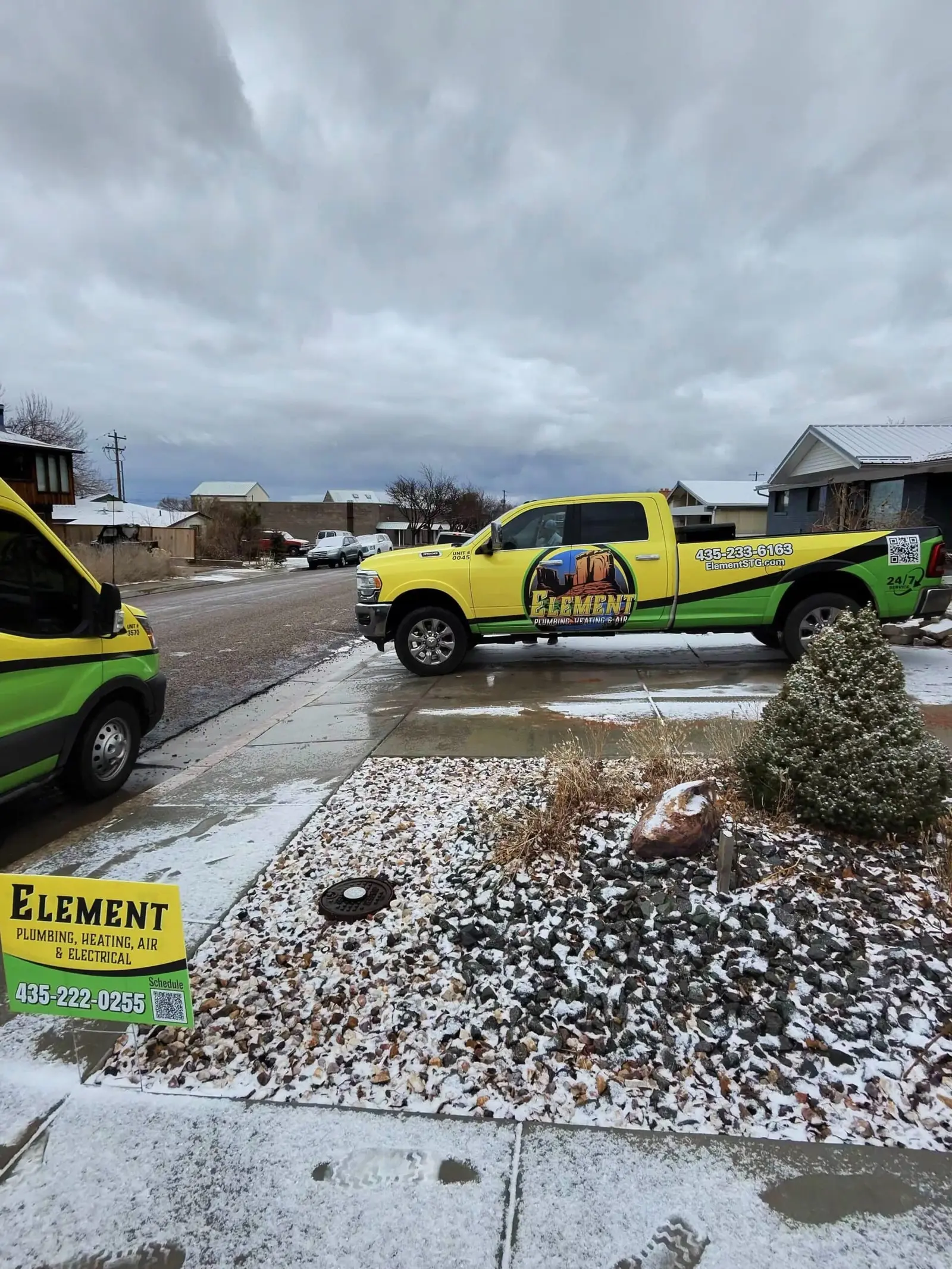 Element truck at an HVAC installation job in St. George, Utah